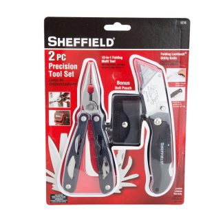 Sheffield 2 Pc Precision Tool Set 12-In-1 Folding Multi Tool Locking 1276