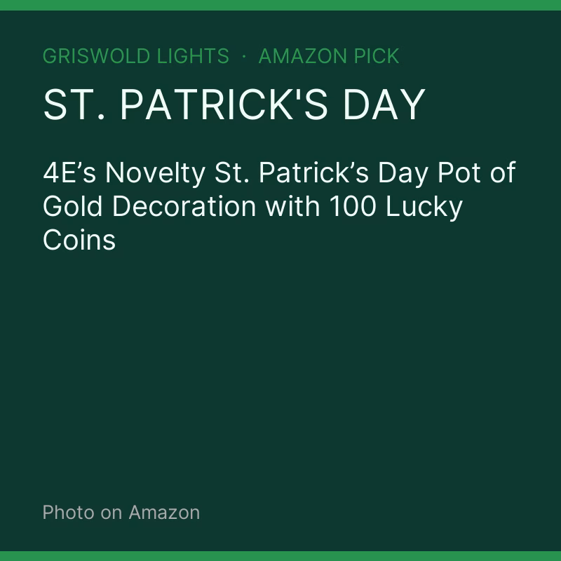 4E’s Novelty St. Patrick’s Day Pot of Gold Decoration with 100 Lucky Coins
