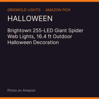 Brightown 255-LED Giant Spider Web Lights, 16.4 ft Outdoor Halloween Decoration