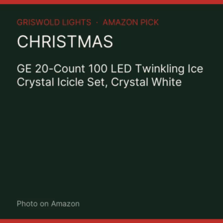 GE 20-Count 100 LED Twinkling Ice Crystal Icicle Set, Crystal White