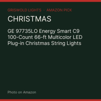GE 97735LO Energy Smart C9 100-Count 66-ft Multicolor LED Plug-in Christmas String Lights