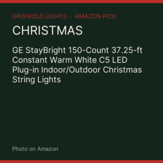 GE StayBright 150-Count 37.25-ft Constant Warm White C5 LED Plug-in Indoor/Outdoor Christmas String Lights