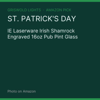 IE Laserware Irish Shamrock Engraved 16oz Pub Pint Glass