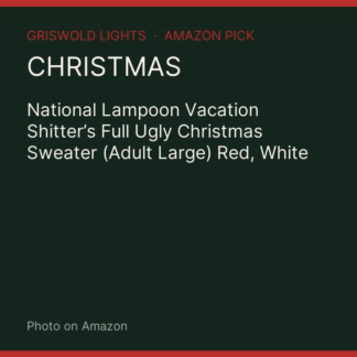 National Lampoon Vacation Shitter’s Full Ugly Christmas Sweater (Adult Large) Red, White