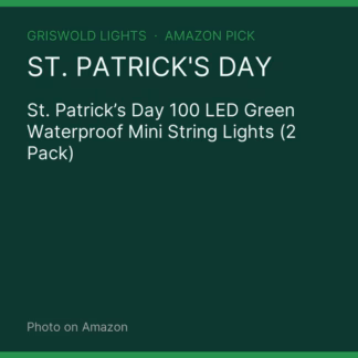 St. Patrick’s Day 100 LED Green Waterproof Mini String Lights (2 Pack)